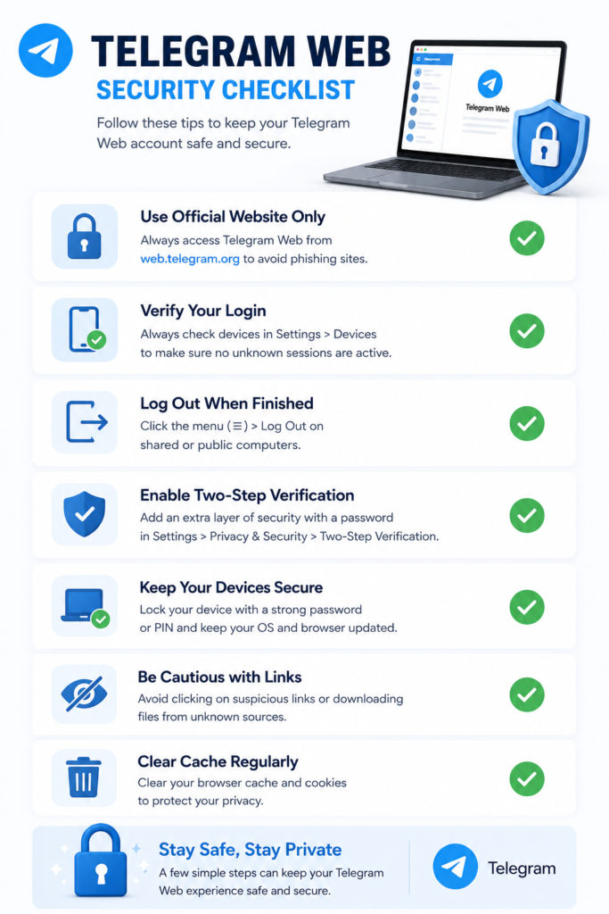 Security checklist for safely using Telegram Web