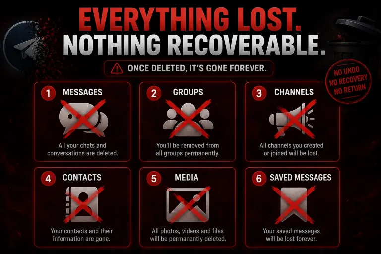 Telegram Account Deletion Is Permanent — No Recovery Timeline